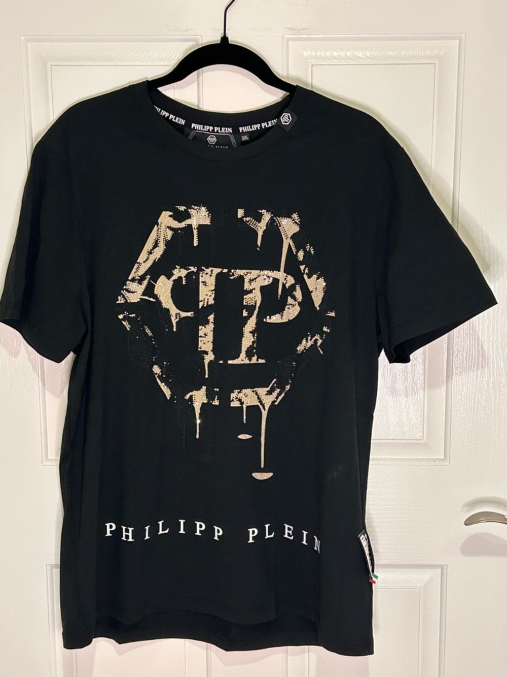 Philipp Plein Black Graphic Logo Men's T-Shirt
